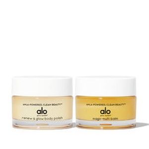 BNIB ALO Yoga Magic Multi Balm and Renew & Glow Body Polish Travel Minis